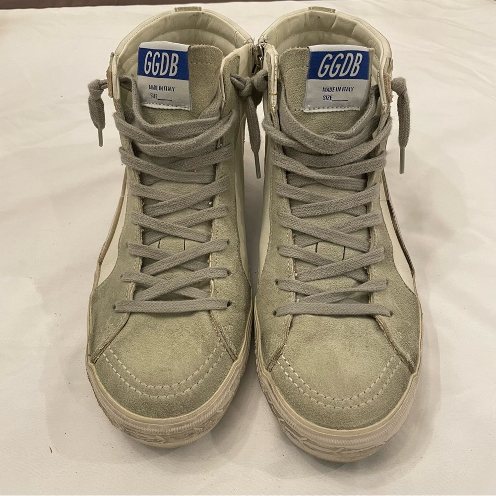 Golden Goose High Top Slide in Leather with Suede Details size 41, US Women's 11 - Picture 2 of 12